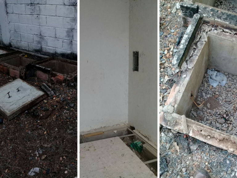 Roban cables en la subestación de energía de Plato