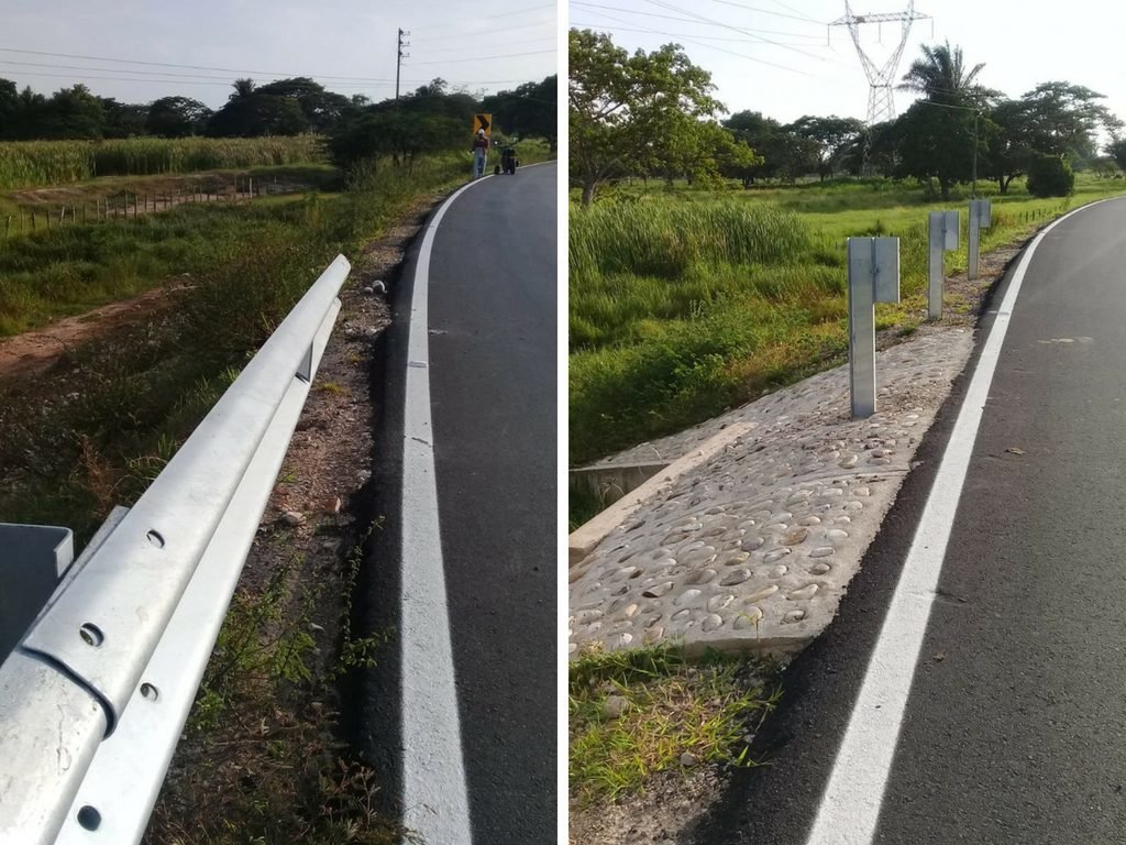 Aún no se inaugura la vía Piñuela-Pivijay y ya se robaron las barandas de seguridad