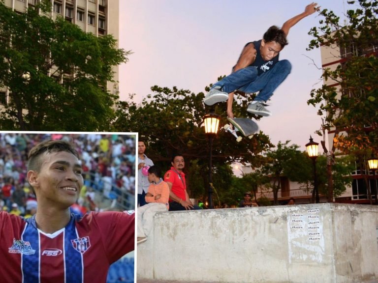 Antes de galopar con el balón, ‘El Caballo’ Márquez retó la gravedad en una patineta