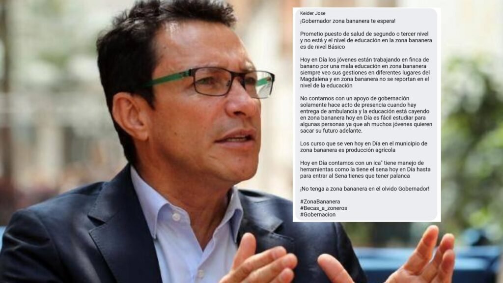 El llamativo comentario de un joven de Zona Bananera al gobernador Caicedo