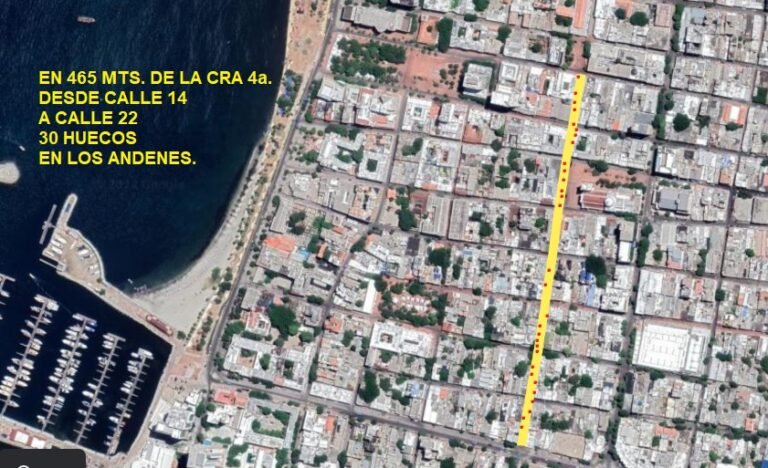 Insólito ranking de 30 andenes rotos en el centro histórico de Santa Marta
