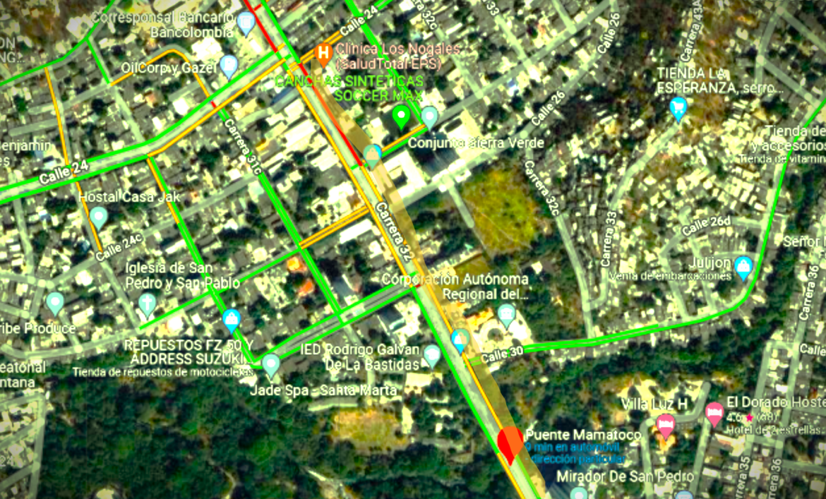 500 metros de vias desde el puente de Mamatoco hasta la avenida del Rio sobre la avenida Libertador