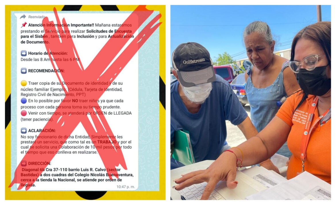 no se deje engañar por los falsos tramitadores del Sisbén