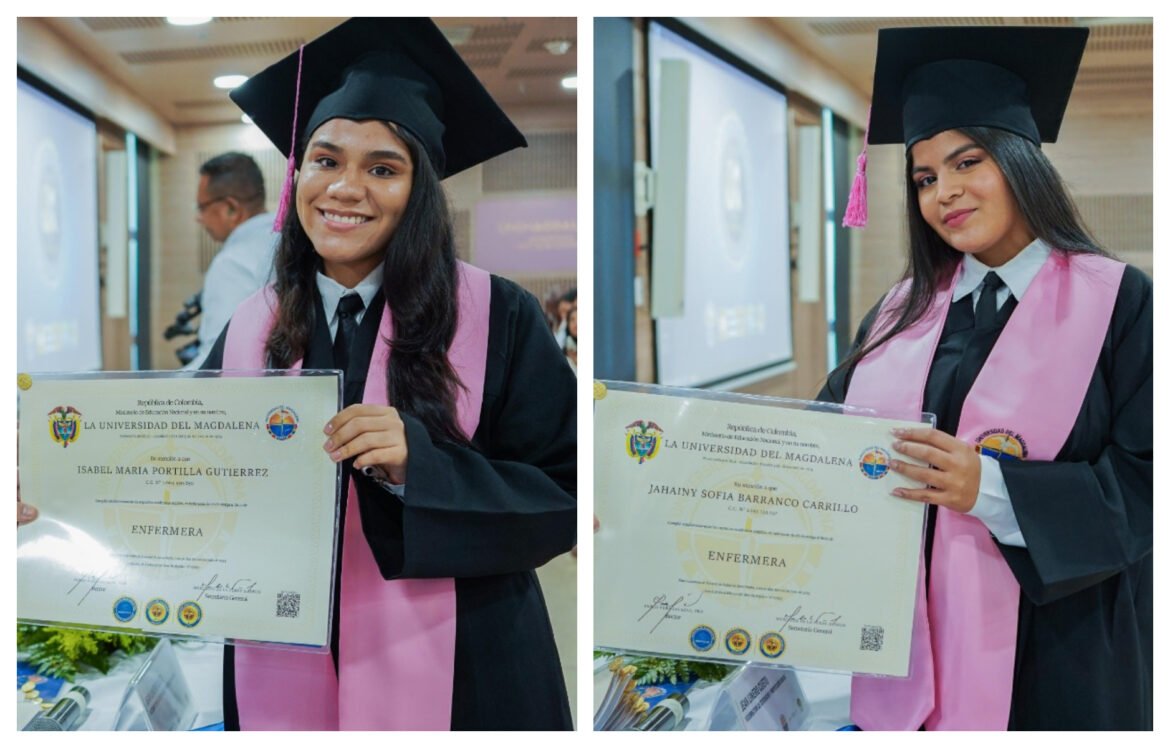 Jahainy Sofía Barranco Carrillo e Isabel María Portilla Gutiérrez, graduadas como enfermeras profesionales
