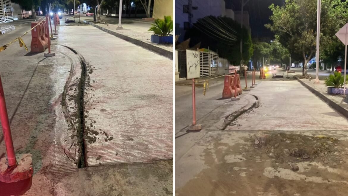 Daños en las recientes placas de la ciudad