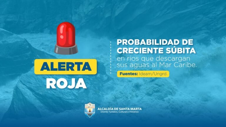 Alerta roja en Santa Marta por posibles crecientes súbitas