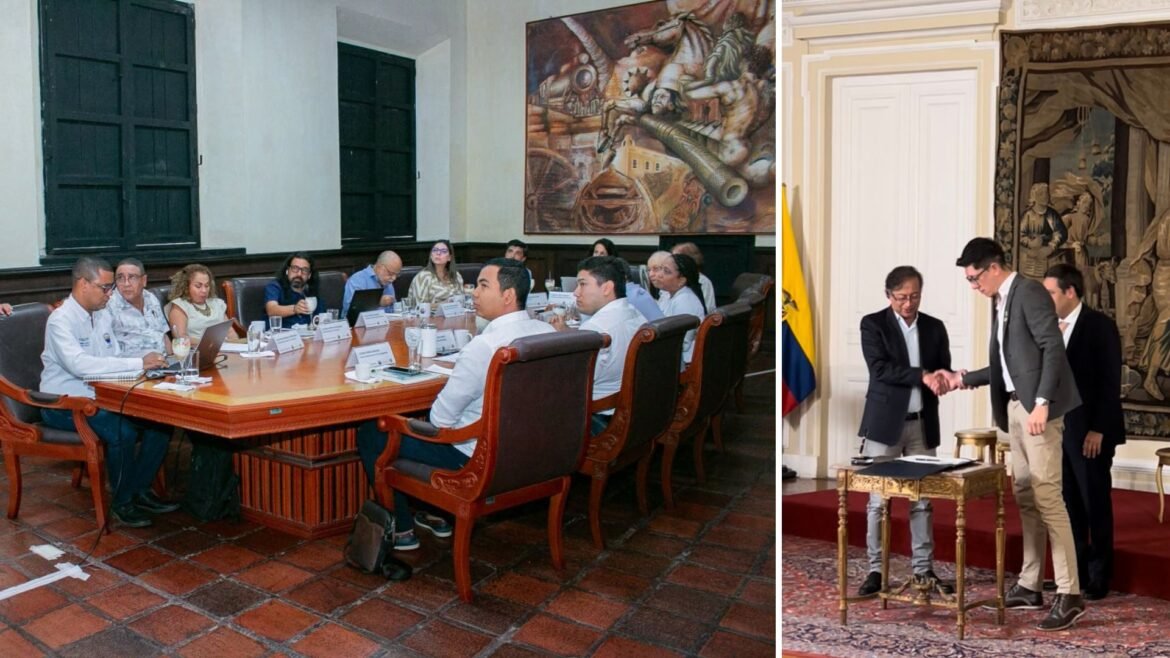 Gustavo Francisco Petro Urrego, presidente de la República y José Daniel Rojas Medellín, ministro de Educación Nacional.