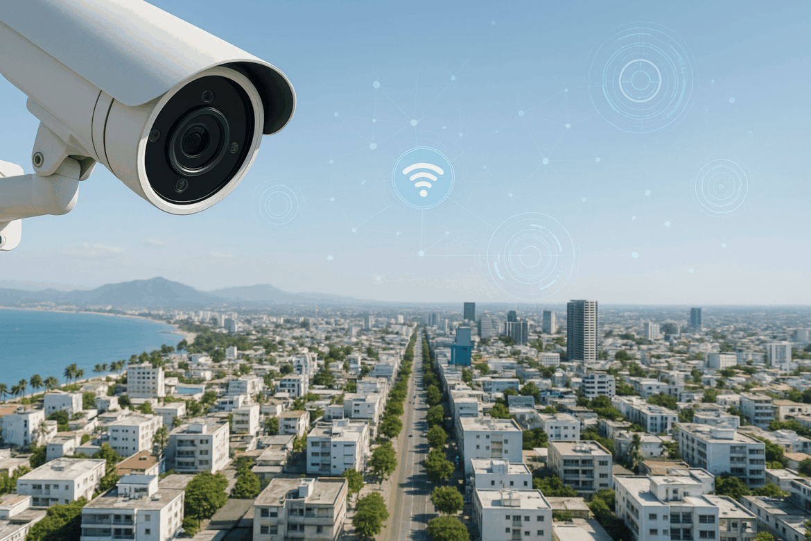 Santa Marta ‘Smart City’ Santa Marta ‘Smart City’ es un ambicioso plan a través del cual se ejecuta la instalación de 215 cámaras de videovigilancia y proyecta 500 dispositivos inteligentes.