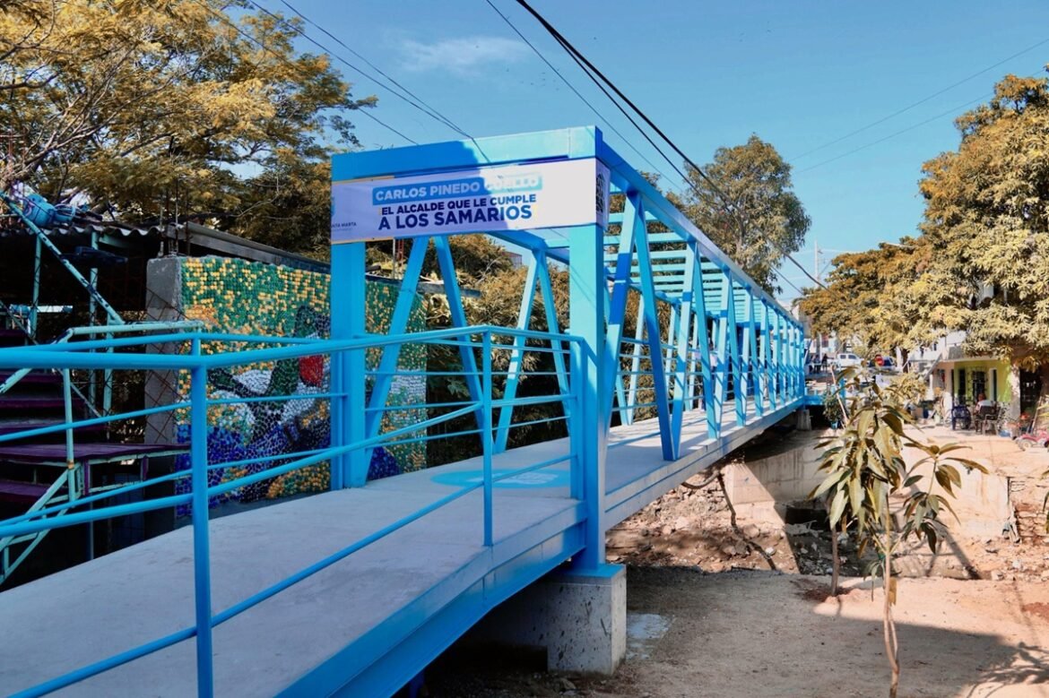 puente de Villa Leidy El puente peatonal de Villa Leidy garantiza seguridad peatonal, acceso más ágil a servicios básicos y una conexión directa con otros sectores de Gaira y Santa Marta.