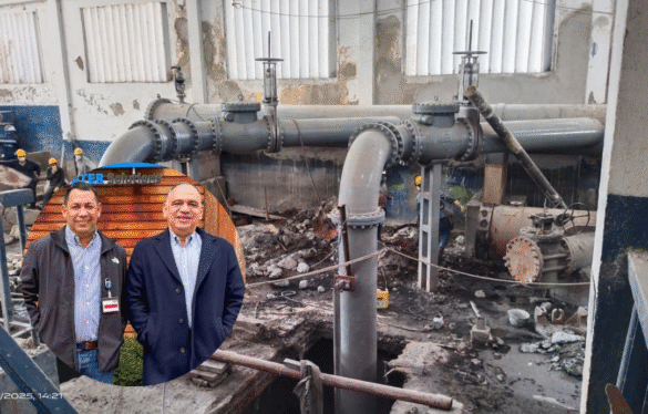 La imagen registra los trabajos adelantados en la Ebar Norte, donde equipos técnicos avanzan en la instalación y adecuación de nuevos sistemas para evitar futuros rebosamientos.