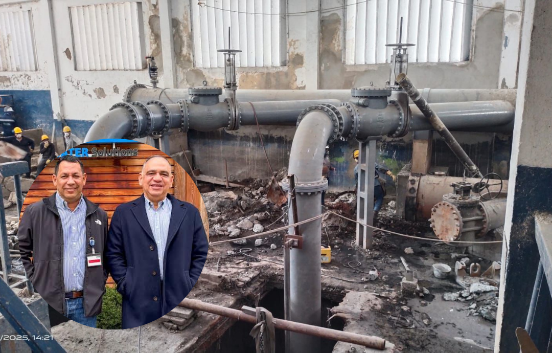 La imagen registra los trabajos adelantados en la Ebar Norte, donde equipos técnicos avanzan en la instalación y adecuación de nuevos sistemas para evitar futuros rebosamientos.