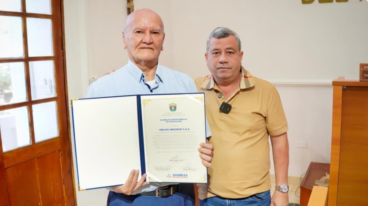 La Asamblea Departamental del Magdalena reconoció a la empresa Indurod por sus 55 años de trayectoria, en un acto promovido por el diputado Johan Pinedo Panetta.